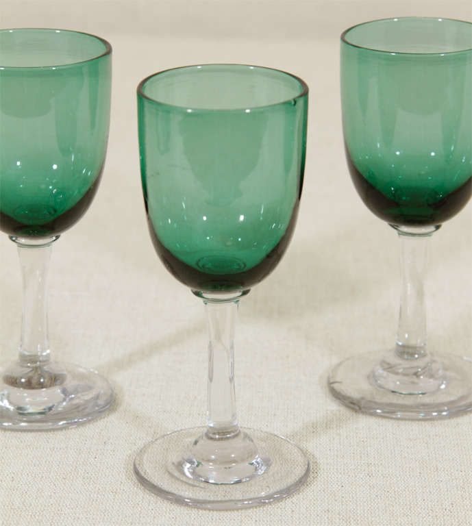 English Set of 4 Victorian Sherry Glasses, England, Late 19th Century